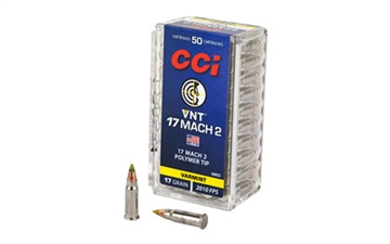 Picture of CCI Ammunition Mach 2, 17 Hornady Mach 2, 17 Grain, Varmint Tip, 50 Round Box 948CC