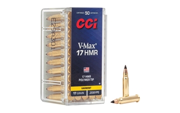 Picture of CCI Ammunition V-Max, 17HMR, 17 Grain, Poly Tip, 50 Round Box 49 0049
