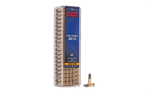 Picture of CCI RIMFIRE AMO 22LR SUB-SONIC 40GR HP 100RD BOX (5 PER SLEEVE 50 BOX CASE) 0056EA