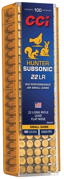 Picture of CCI 22LR 40GR SGB 1050 FPS SUB 100CT   2R40LFN 604544709032