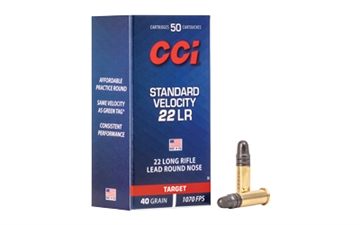 Picture of CCI Ammunition Standard Velocity, 22LR, 40 Grain, Lead Round Nose, 50 Round Box 35 0035