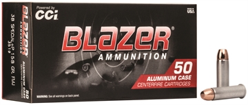 Picture of CCI Blazer Handgun 38Special +P 158gr Total Metal Jacket 50 Per Box/20 Case 3519