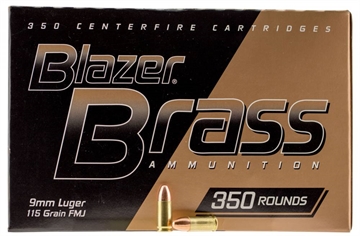 Picture of CCI Blazer Brass 9mm Luger 115 gr Full Metal Jacket (FMJ) 350 Bx/ 3 Cs 52001