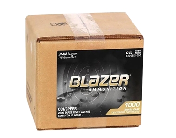 Picture of CCI Blazer Brass Handgun 9mmLuger 115gr Full Metal Jacket 1000 Per Box/1 Case *Loose 5200BK1000