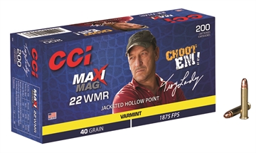 Picture of CCI Maxi-Mag Varmint 22WMR 40gr Jacketed Hollow Point 200 Per Box/10 Case 958