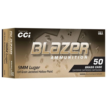 Picture of CCI 9MM LUGER 124GR BLAZER BRASS JHP  50  5246 604544705119