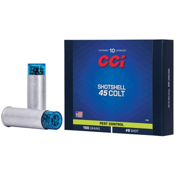 Picture of CCI Ammunition Shotshell, 45LC, 150 Grain, Shotshell, #9 Shot Size, 10 Round Box 3746