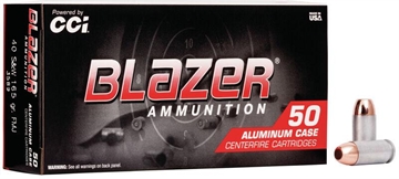 Picture of CCI Blazer Aluminum Handgun Ammunition .40 S&W 165 gr FMJ 1100 fps 1000/ct 3589 CASE