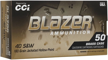 Picture of Blazer Ammunition Blazer Brass Hollow Point, 40 S&W, 180 Grain, Jacketed Hollow Point, 50 Round Box 5241 604544700152