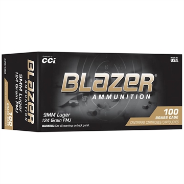 Picture of CCI CCI Blazer Brass Pistol Ammo 9mm Luger 124gr. FMJ 100 rd. 52011BB