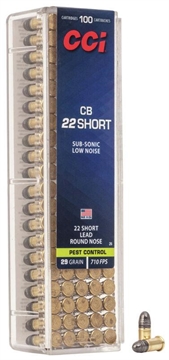 Picture of CCI CB Rimfire Ammunition .22 Short 29 gr LRN 710 fps 5000/ct (50-100/ct Boxes) 26CASE