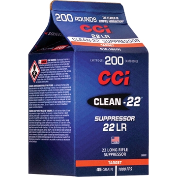 Picture of CCI Clean-22 Suppressor 22 LR 45 gr Lead Round Nose 200 Per Box/ 10 Case 980CC
