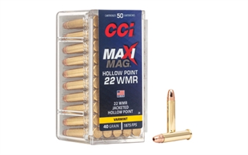 Picture of CCI Ammunition Maxi-Mag, 22WMR, 40 Grain, Jacketed Hollow Point, 50 Round Box 24 0024