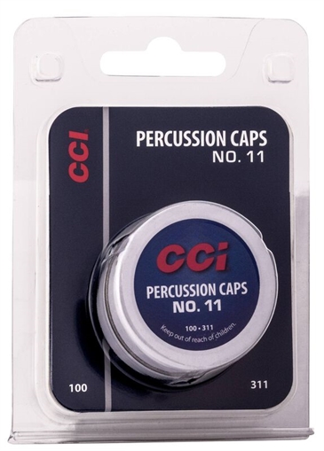 Picture of CCI 11 PERCUSSION CAPS - INVENTORY REGULATED 100 RD/BX 50 BX/CS 311