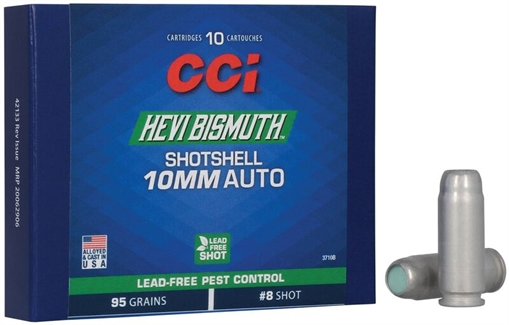Picture of CCI Pest Control Bismuth Shotshell Ammunition 10mm Auto 8 shot 1300 fps 10/ct 3710B