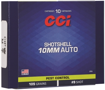 Picture of CCI Pest Control Handgun Shotshells 10mm Auto 53gr #9 Shot 890 fps 10/ct 3710
