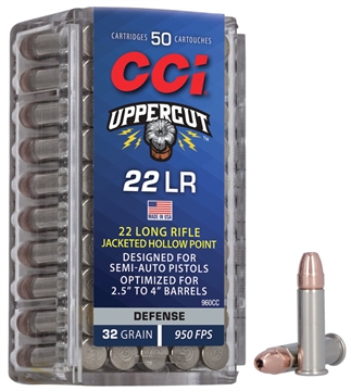 Picture of CCI Ammunition Uppercut, 22 Long Rifle, 32 Grain, Copper Plated Hollow Point, 50 Round Box 960CC