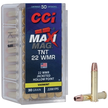 Picture of CCI Maxi-Mag TNT 22WMR 30gr TNT Jacketed Hollow Point 50 Per Box/40 Case 0063