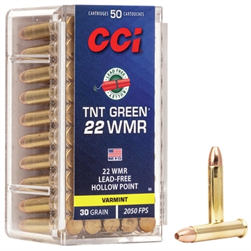 Picture of CCI TNT Green 22WMR 30gr Speer TNT Green Hollow Point 50 Per Box/40 Case 0060