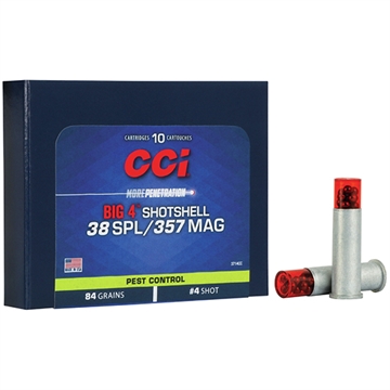 Picture of CCI Ammunition Shotshell, 357MAG/38 Special, 84 Grain, Shotshell, #4 Shot Size, 10 Round Box 3714CC
