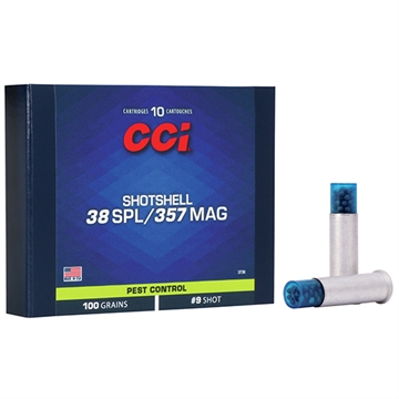 Picture of CCI Ammunition Shotshell, 357MAG, 100 Grain, Shotshell, #9 Shot Size, 10 Round Box 3738
