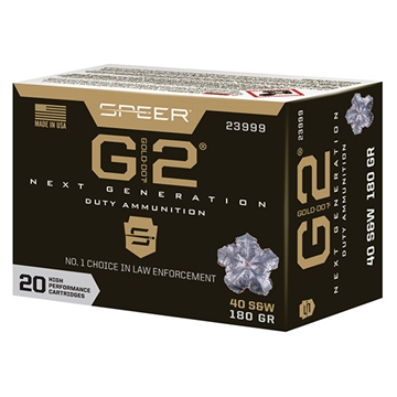 Picture of Speer Ammunition Gold Dot G2, 40S&W, 180 Grain, Gold Dot Hollow Point, 20 Round Box 23999 604544653304