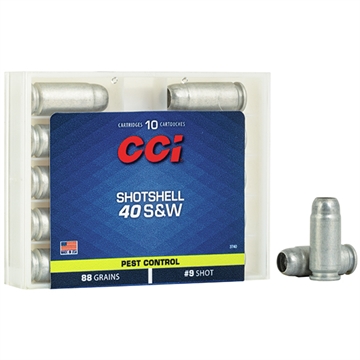 Picture of CCI Ammunition Shotshell, 40S&W, 88 Grain, Shotshell, #9 Shot Size, 10 Round Box 3740