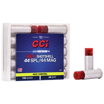 Picture of CCI Ammunition Shotshell, 44 MAG/44 Special, 110 Grain, Shotshell, #4 Shot Size, 10 Round Box 3718CC