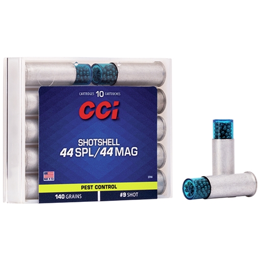 Picture of CCI Ammunition Shotshell, 44MAG/44 Special, 140 Grain, Shotshell, #9 Shot Size, 10 Round Box 3744