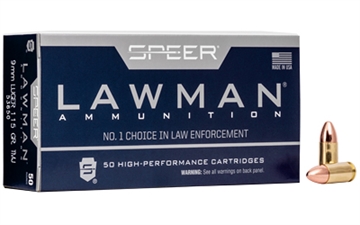 Picture of Speer Lawman Handgun Ammunition 9mm Luger 115 gr TMJ-RN 9MM LUGER 115GR TMJ LAWMAN AMMUNITION 50 ROUND BOX 53650