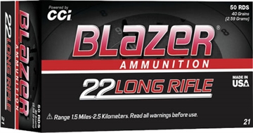 Picture of Blazer Ammunition Blazer, 22LR, High Velocity, 40 Grain, Lead, 50 Round Box 21 0021
