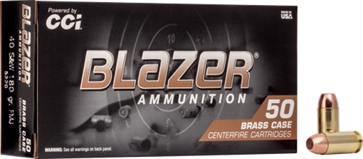 Picture of Blazer Ammunition Blazer Brass, 40 S&W, 180 Grain, Full Metal Jacket, 50 Round Box 07668309 5220