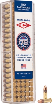 Picture of CCI/SPEER MINI-MAG 22LR 40GR LEAD-RN 1235FPS 100RD 50BX/CS 75TH ANV CCI75