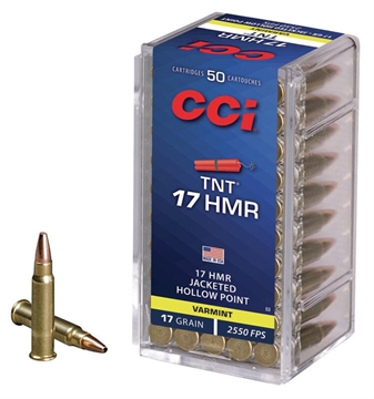 Picture of CCI TNT Rimfire Ammunition .17 HMR 17 gr TNT JHP 2550 fps 2000/ct Case (40-50/ct Boxes) 53CASE