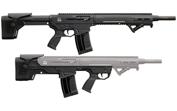 Picture of Charles Daly Hydra 902, Semi-automatic Shotgun, Bullpup, 12 Gauge, 3" Chamber, 18.7" Barrel, Matte Finish, Black, 2 Magazines, 5 Rounds, Included Spare Standard Lower and Flip Up Sights 930.364 930364