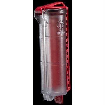 Picture of Thyrm Llc CELLVAULT XL BATTERY STORAGE FOR AAA,CR123 & 18650 RED CAP CVXL009