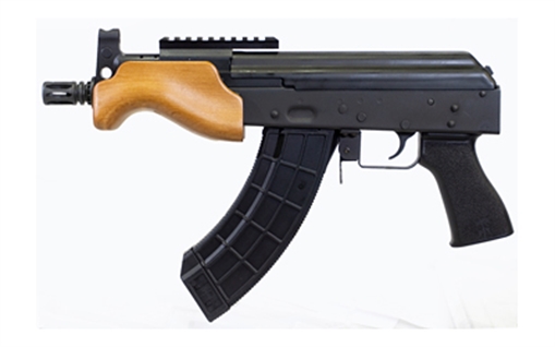 Picture of Century Arms VSKA Micro Draco, Semi-automatic, Metal Frame Pistol, 762X39, 6" Barrel, Threaded 14x1LH, Steel, Anodized Finish, Black, Polymer Grip, Hardwood Handguard, 30 Rounds, 1 Magazine HG7596-N HG7596N
