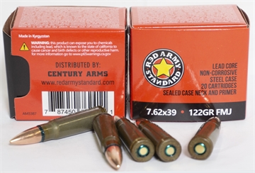 Picture of Century Arms 7.62x39mm 123 gr Full Metal Jacket 1000rd Case Only AM3387