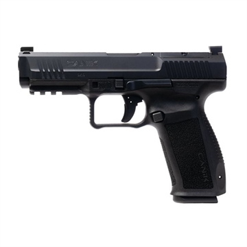 Picture of CANIK TP9, METE SFT, Striker Fired, Semi-automatic, Polymer Frame Pistol, Full Size, 9MM, 4.46" Barrel, Black, 3 Dot White Sights, Flared Magwell, Holster Fit and Lock, Optics Ready, 2 Magazines, (1)-18 Round and (1)-20 Round HG6595-N HG6595N