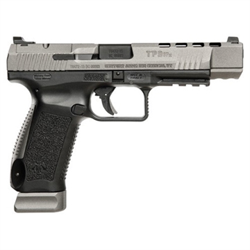Picture of CANIK TP9SFx, Striker Fired, Semi-automatic, Polymer Frame Pistol, 9MM, 5.2" Match Grade Barrel, Tungsten Grey, Warren Tactical Sights, 20 Rounds, 2 Magazines, Holster, Interchangeable Backstraps, Four Red Dot Interface Plates HG3774G-N HG3774GN