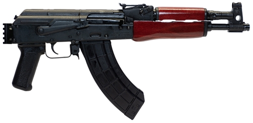 Picture of Century Arms Romanian Draco Stamped AK-47 Pistol - Black | 7.62x39 | 12.25" Barrel | Red Wood Handguard HG1916PR-N HG1916PRN