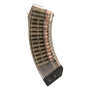 Picture of Century Arms US Palm AK30R Rifle Magazine Clear/Black Polycarbonate 7.62x39 30/rd MA1120A