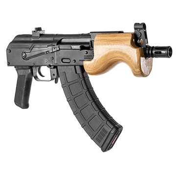 Picture of Century Arms Micro Draco, Semi-automatic, Metal Frame Pistol, 762X39, 6.25" Barrel, Threaded 14x1LH, Steel, Anodized Finish, Black, Polymer Grip, Hardwood Handguard, 30 Rounds, 1 Magazine HG2797-N HG2797N