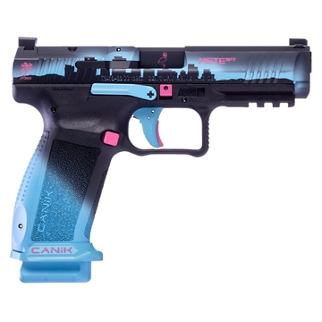 Picture of Century Arms Signature Series Canik METE SFT Miami Nights Black Handgun 9mm Luger 18&20rd Magazines 4.46" Barrel HG7609-N