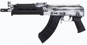 Picture of Century Arms Draco 7.62x39mm 30+1 6.25" Black Threaded Barrel, Black Magpul AK Handguard, Distressed White Cerakote Steel Receiver, Black Polymer Grip, Right Hand HG7673N