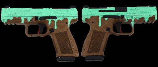 Picture of CANIK METE SF ONE SERIES 9MM MINT CHOCOLATE CHIP PSTL 4.19 BRL 1-15RD MAG HG5637-MCC