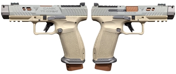 Picture of CANIK TTI COMBAT SUGA BEAR CHAMPAGNE/TUNGSTEN 9MM PISTOL 4.6" 2-18RD HG7854-HB