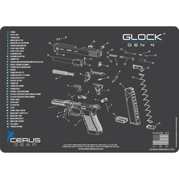 Picture of Cerus Gear 12x17 Glock G4 Schematic Promat - Gray HM-GLK-G4-SCH-GRY