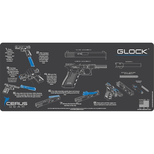Picture of Cerus Gear 12x27 Glock Instructional Promat - Gray IM-GLK-INS-GRY