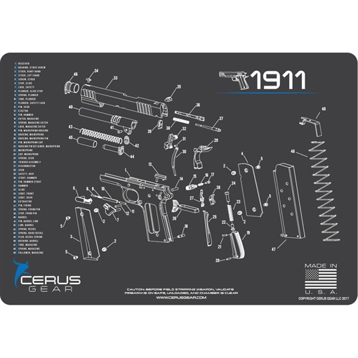 Picture of Cerus Gear 1911 Schematic ProMat - Gray HM-1911-SCH-GRY